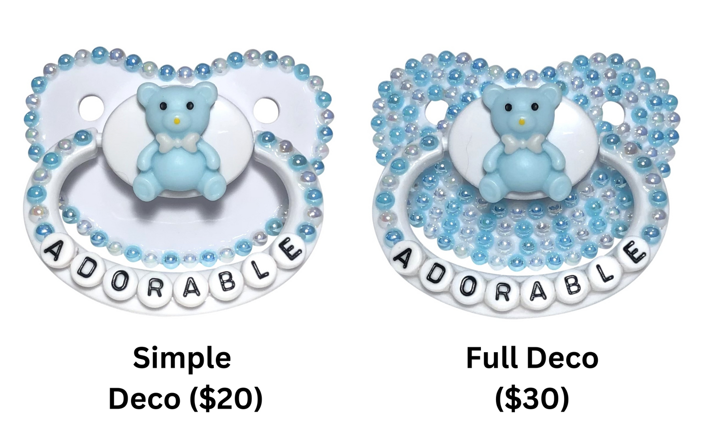 Baby Bear Pacis Adult Pacifier "Adorable" White Adult Paci (DDLG/ABDL)