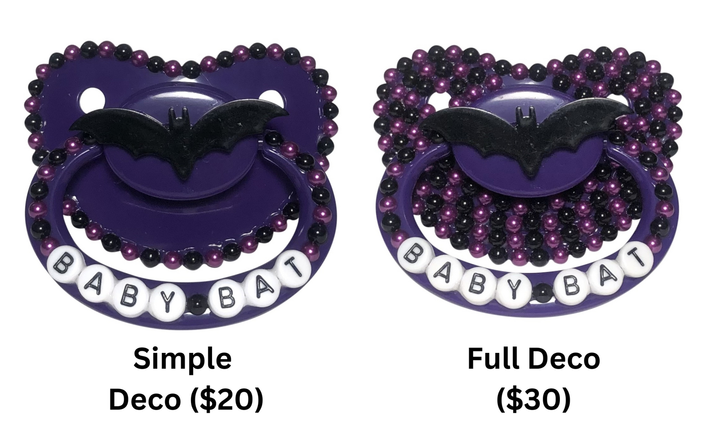 Baby Bear Pacis Adult Pacifier "Baby Bat" Dark Purple Adult Paci (DDLG/ABDL)