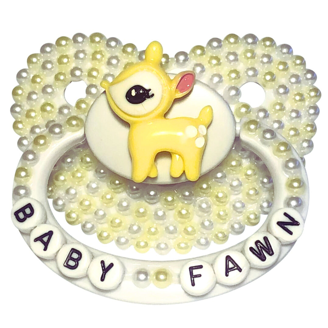 Baby Bear Pacis Adult Pacifier "Baby Fawn" White Adult Paci (DDLG/ABDL)