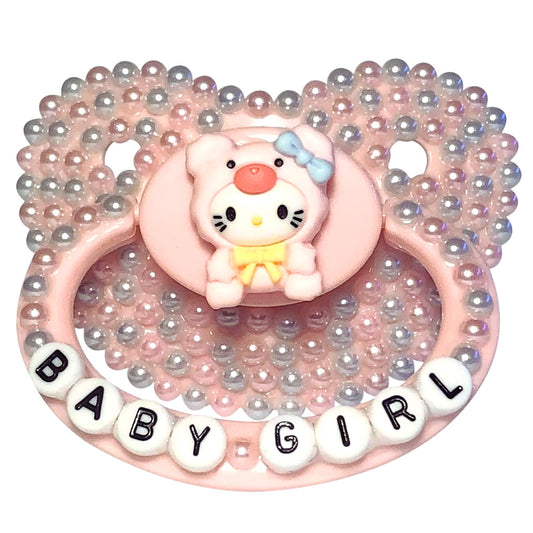 Baby Bear Pacis Adult Pacifier "Baby Girl" Pink Adult Paci (DDLG/ABDL)