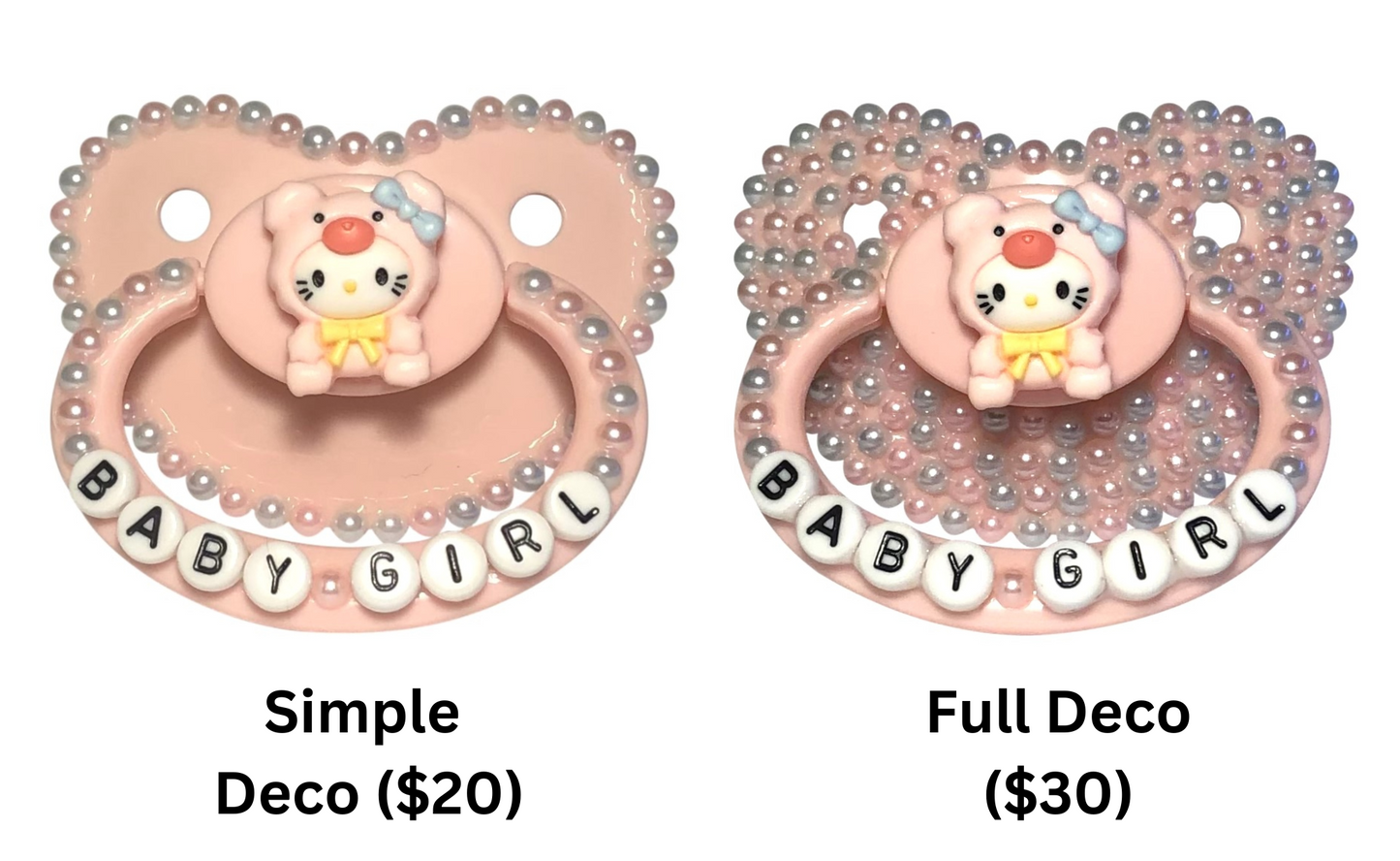 Baby Bear Pacis Adult Pacifier "Baby Girl" Pink Adult Paci (DDLG/ABDL)