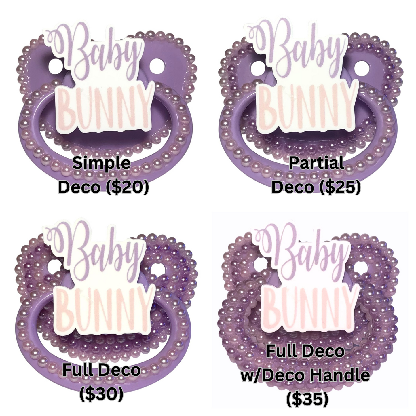 Baby Bear Pacis Adult Pacifier "Baby Bunny" Purple Adult Paci (DDLG/ABDL)