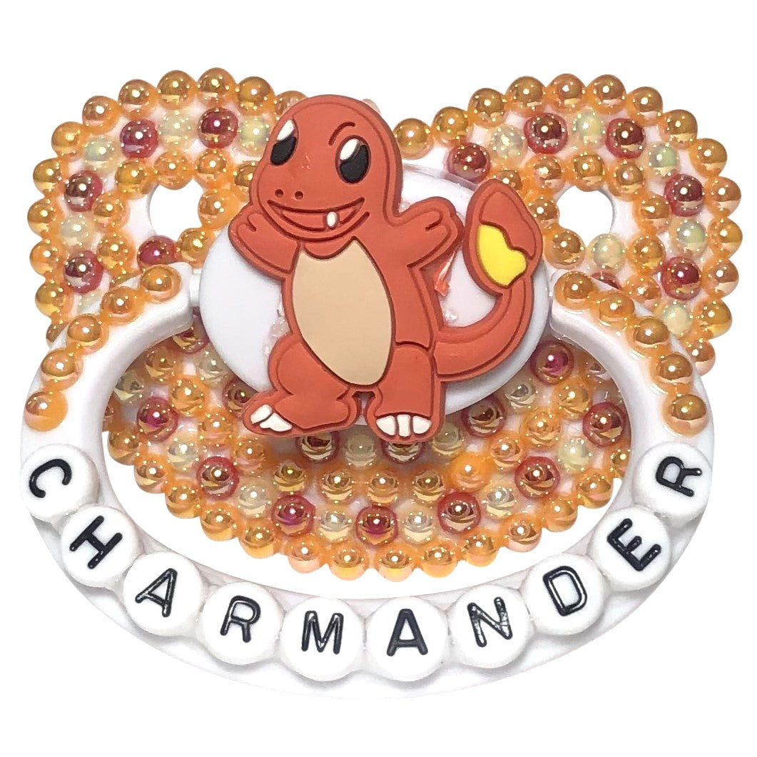 Baby Bear Pacis Adult Pacifier "Charmander" White Pokemon Adult Paci (DDLG/ABDL)