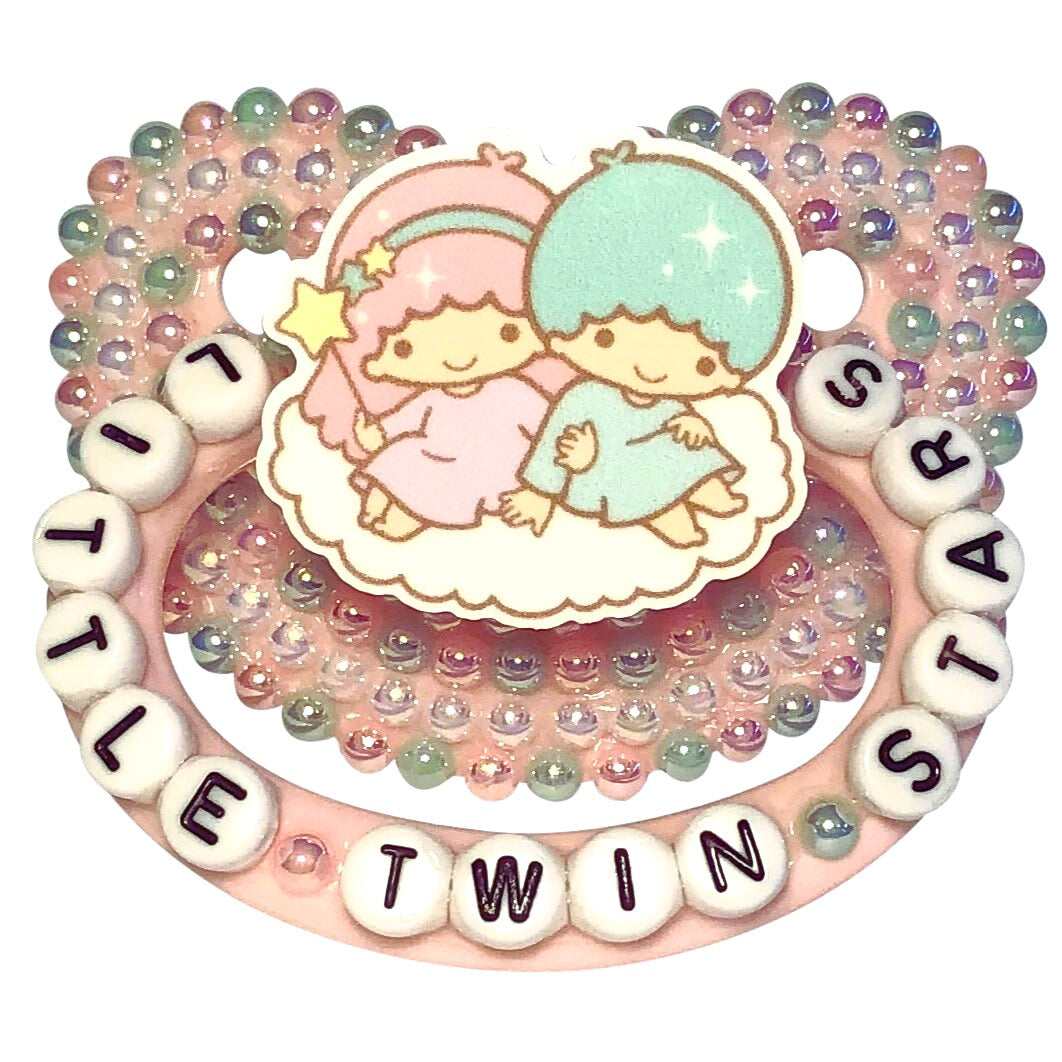 Baby Bear Pacis Adult Pacifier "Little Twin Stars" Pink Adult Paci (DDLG/ABDL)