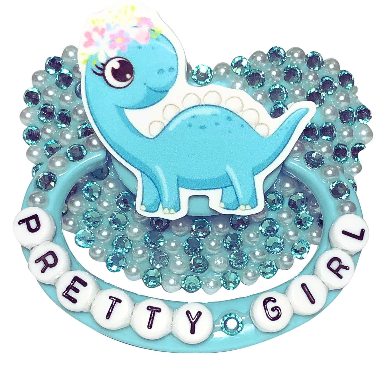 Baby Bear Pacis Adult Pacifier "Pretty Girl" Teal Adult Paci (DDLG/ABDL)