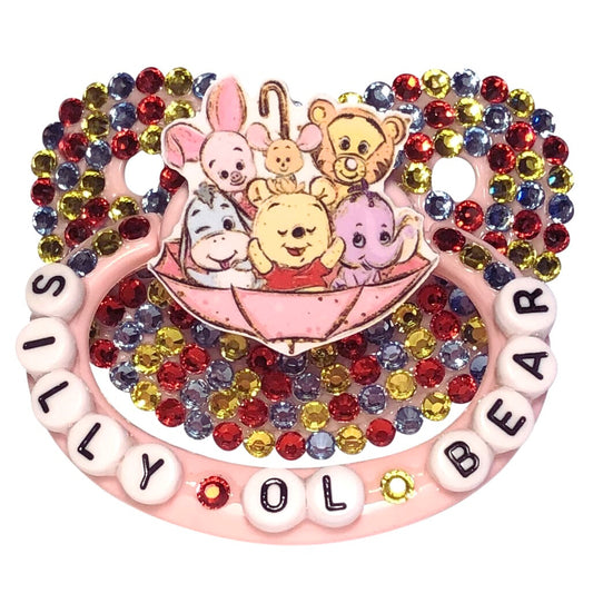 Baby Bear Pacis Adult Pacifier "Silly Ol Bear" Pink Pooh and Friends Adult Paci (DDLG/ABDL)