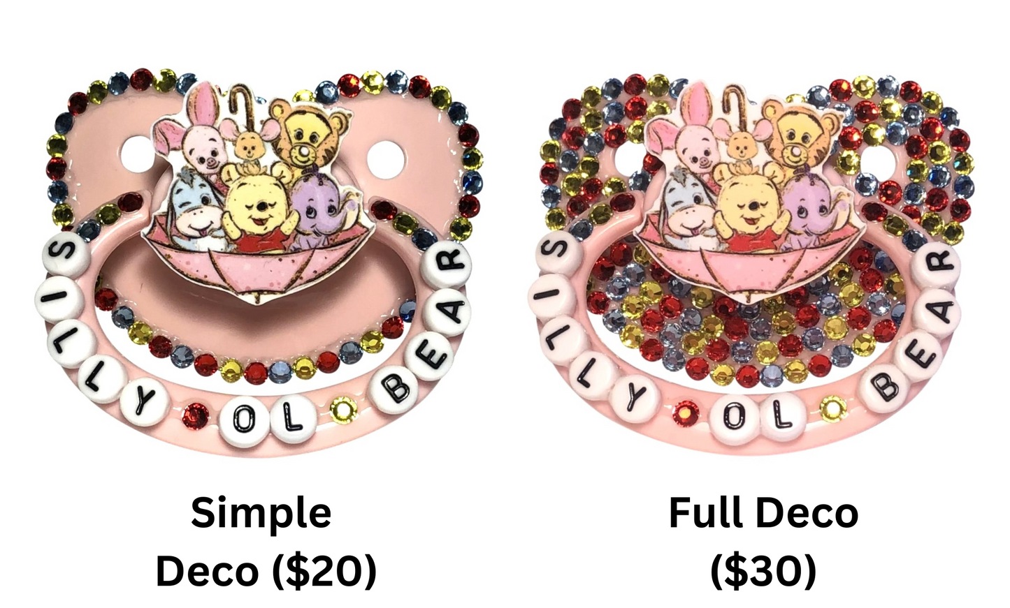 Baby Bear Pacis Adult Pacifier "Silly Ol Bear" Pink Pooh and Friends Adult Paci (DDLG/ABDL)