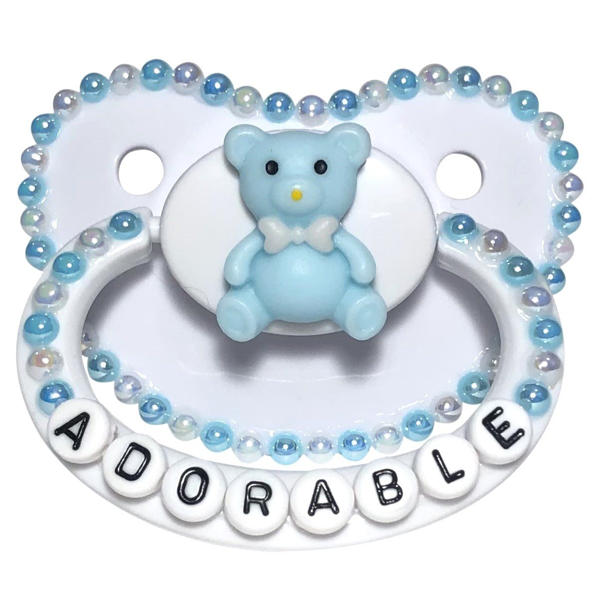 Baby Bear Pacis Adult Pacifier "Adorable" White Adult Paci (DDLG/ABDL)