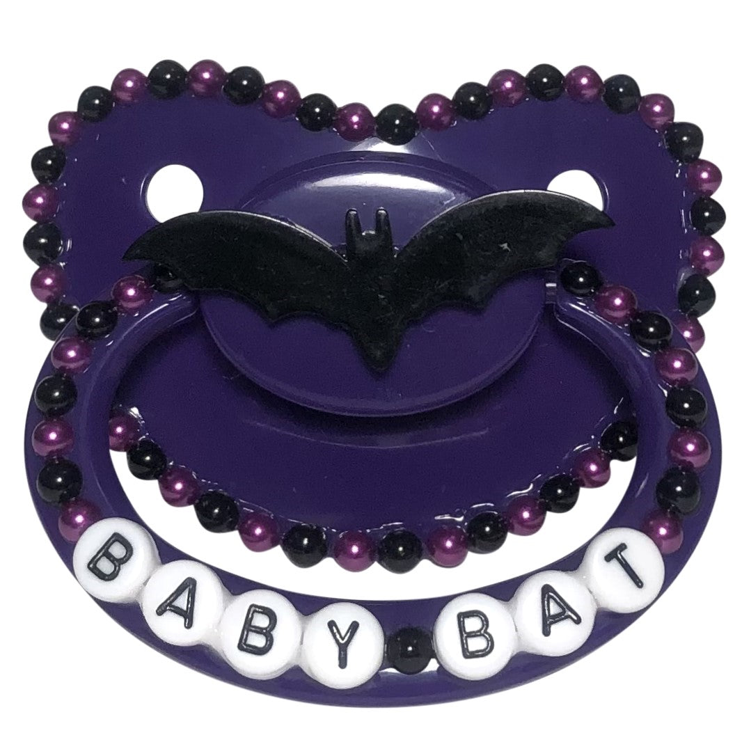 Baby Bear Pacis Adult Pacifier "Baby Bat" Dark Purple Adult Paci (DDLG/ABDL)