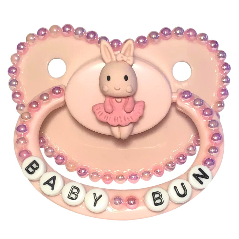 Baby Bear Pacis Adult Pacifier "Baby Bun" Pink Bunny Adult Paci (DDLG/ABDL)