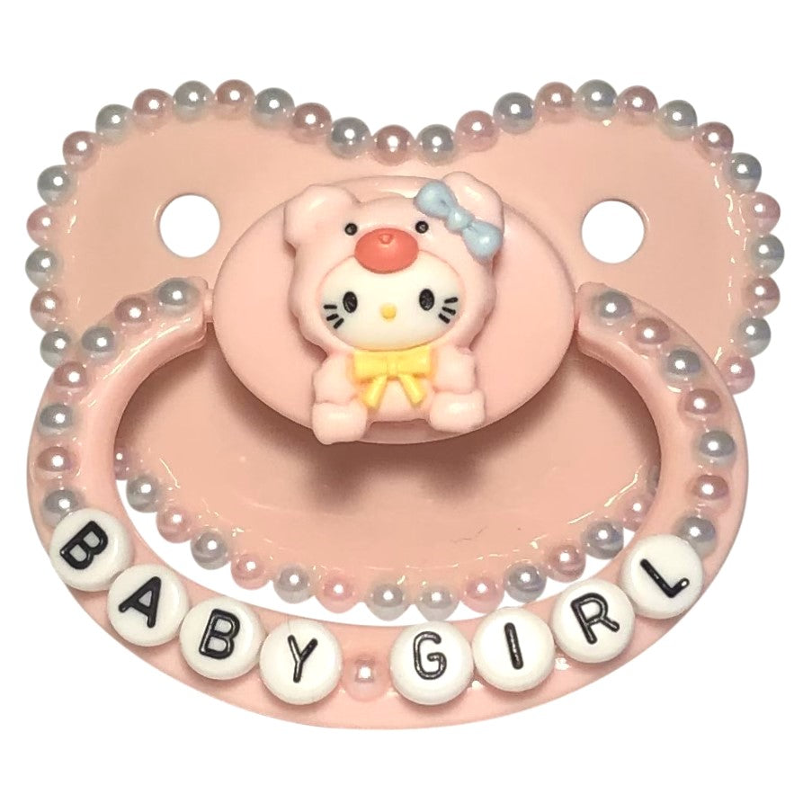 Baby Bear Pacis Adult Pacifier "Baby Girl" Pink Adult Paci (DDLG/ABDL)