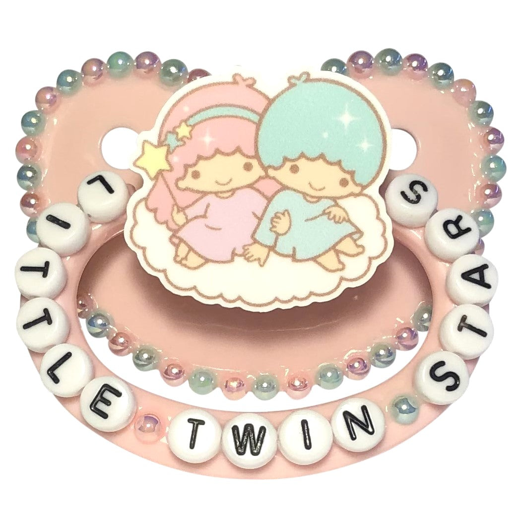 Baby Bear Pacis Adult Pacifier "Little Twin Stars" Pink Adult Paci (DDLG/ABDL)