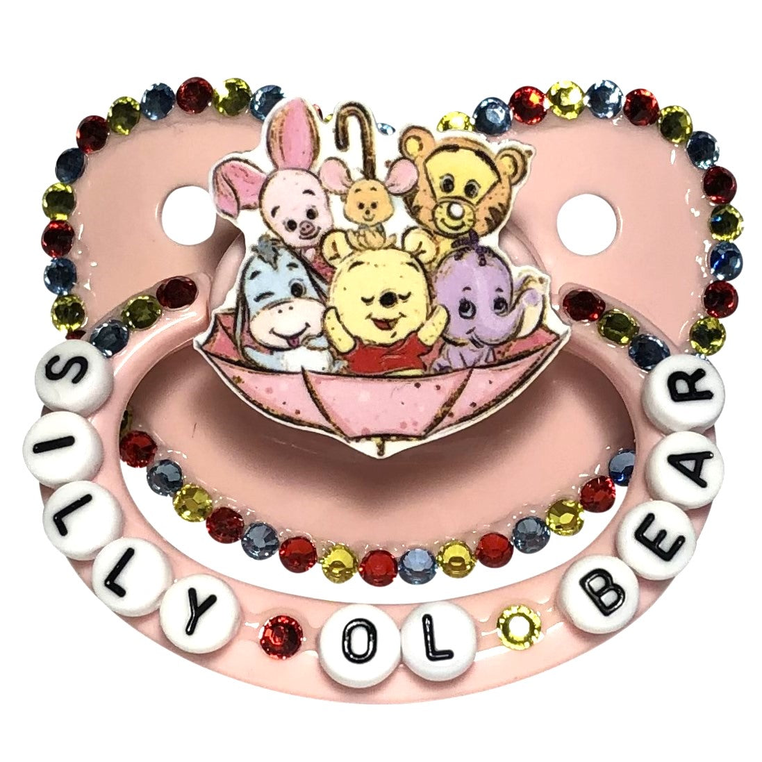 Baby Bear Pacis Adult Pacifier "Silly Ol Bear" Pink Pooh and Friends Adult Paci (DDLG/ABDL)