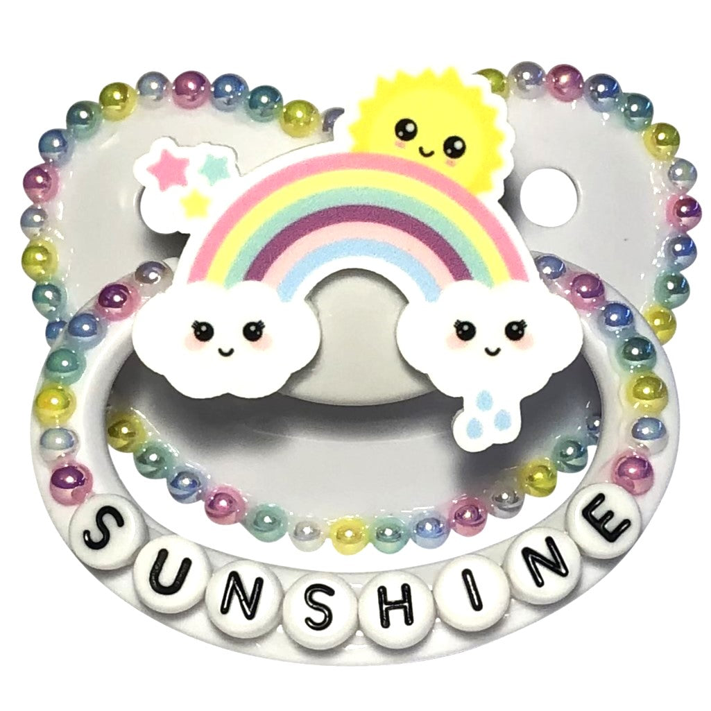 Baby Bear Pacis Adult Pacifier "Sunshine" White Adult Paci (DDLG/ABDL)