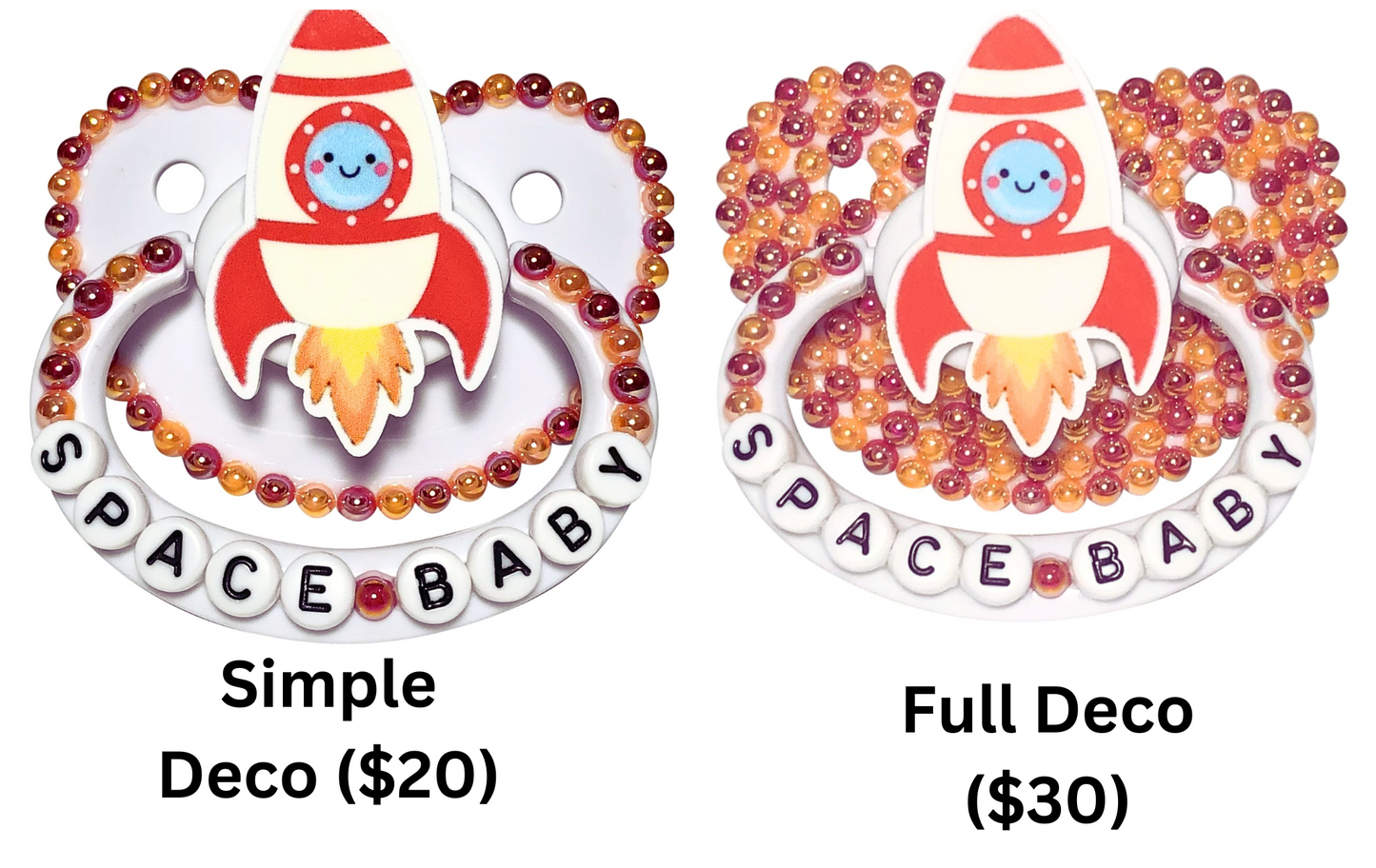 Baby Bear Pacis Adult Pacifier "Space Baby" White Adult Paci (DDLG/ABDL)