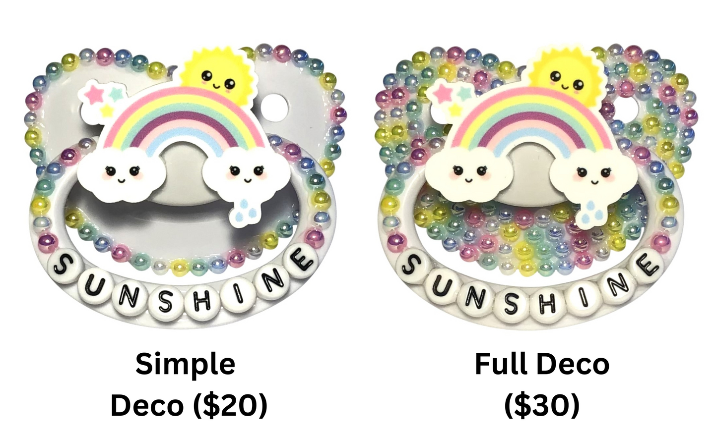 Baby Bear Pacis Adult Pacifier "Sunshine" White Adult Paci (DDLG/ABDL)