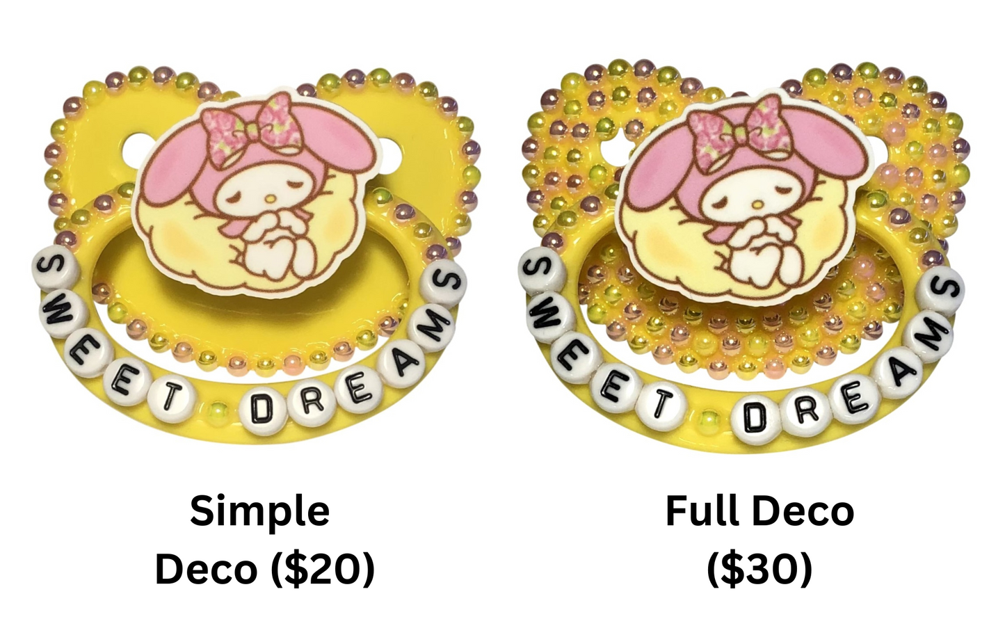 Baby Bear Pacis Adult Pacifier "Sweet Dreams" Yellow My Melody Adult Paci (DDLG/ABDL)