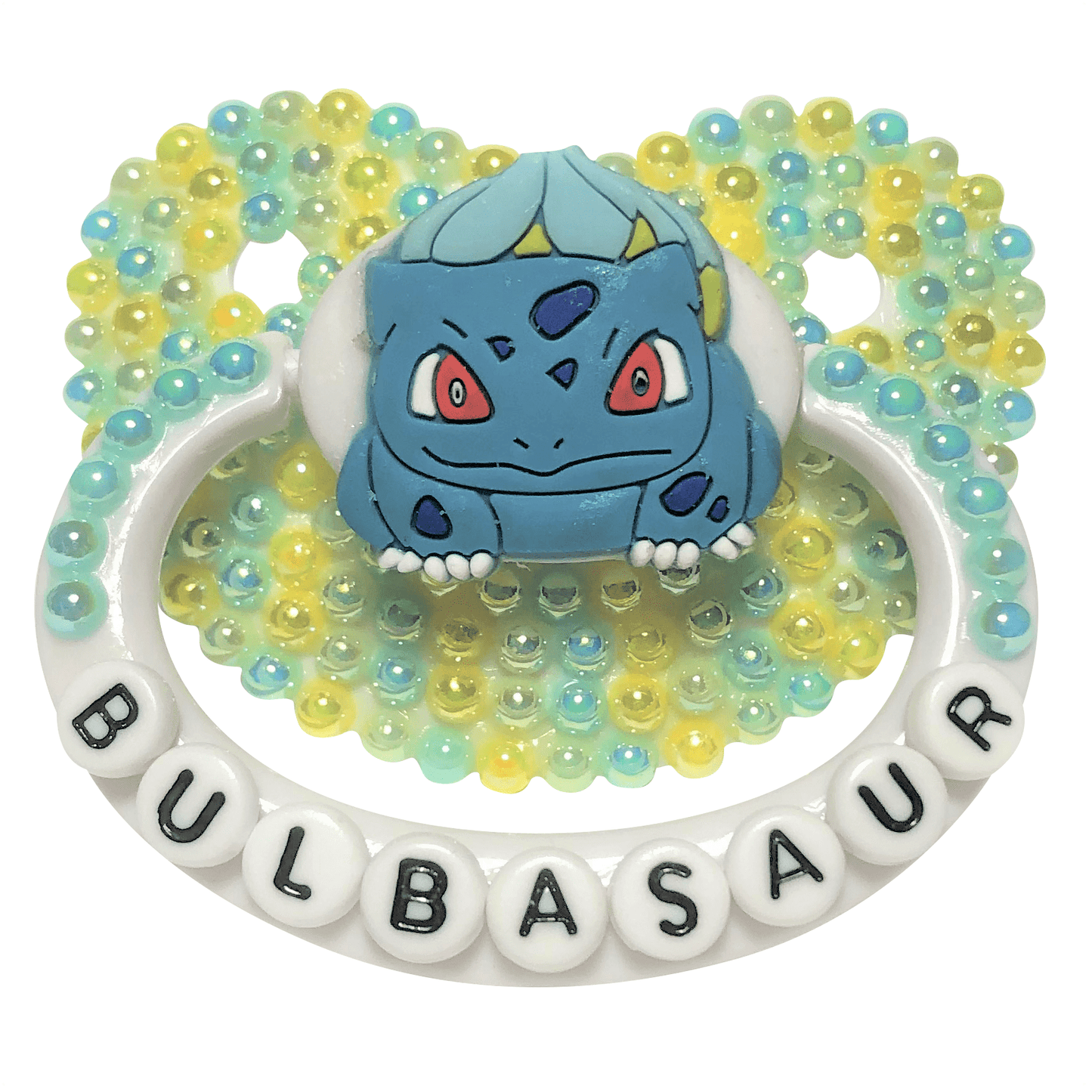 Baby Bear Pacis Adult Pacifier "Bulbasaur" White Pokemon Adult Paci (DDLG/ABDL) - BBP