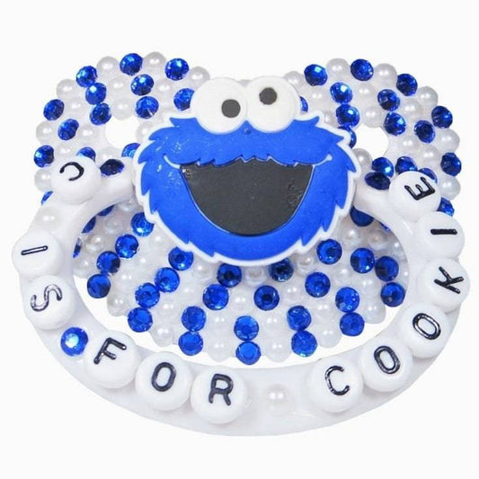 Baby Bear Pacis Adult Pacifier "C Is For Cookie" White Cookie Monster Adult Paci (DDLG/ABDL) - BBP