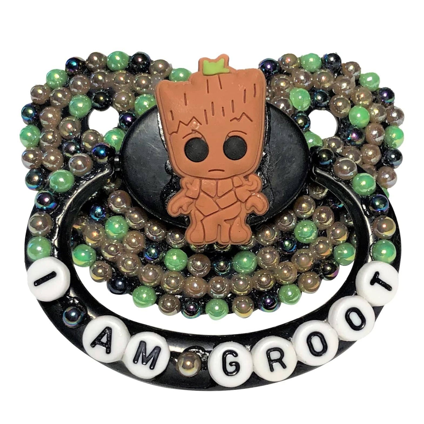 Baby Bear Pacis Adult Pacifier "I Am Groot" Black Adult Paci (DDLG/ABDL) - BBP