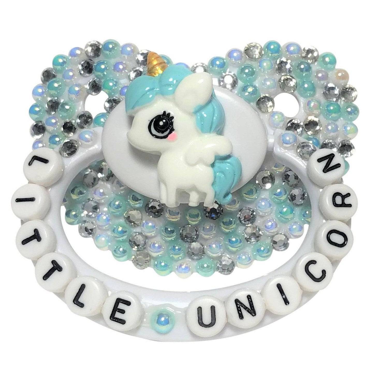 Baby Bear Pacis Adult Pacifier "Little Unicorn" Blue-Green Unicorn Adult Paci (DDLG/ABDL) - BBP