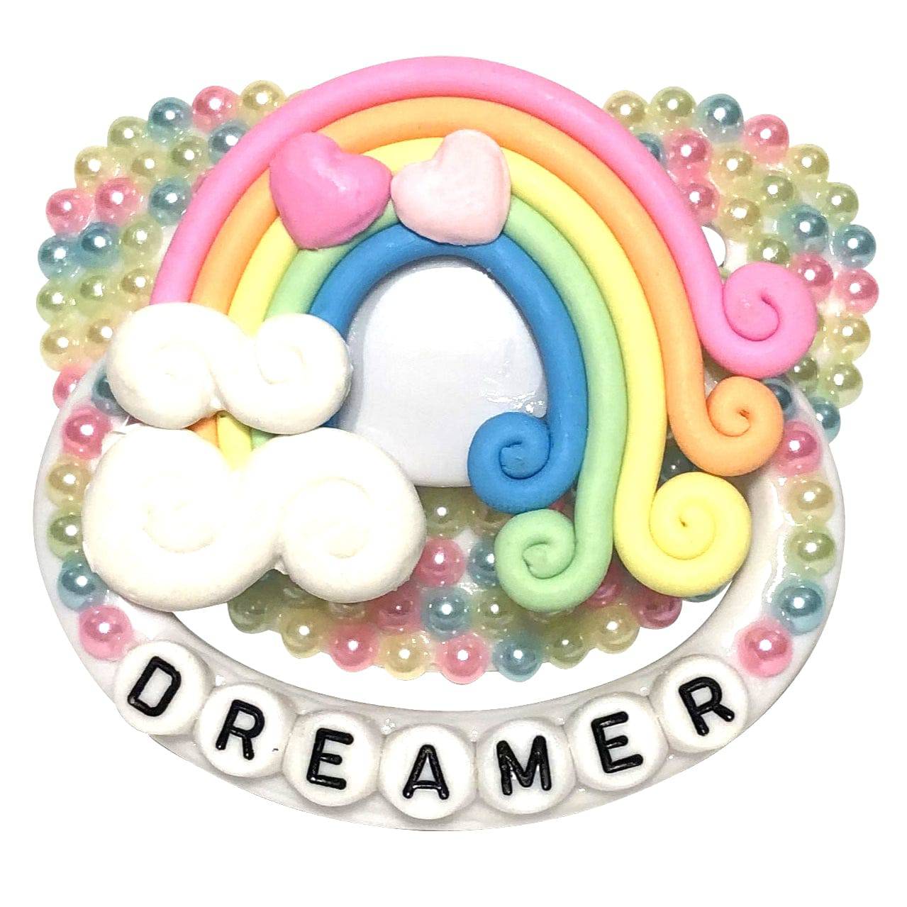 Baby Bear Pacis Adult Pacifier, "Dreamer" White Rainbow Adult Paci (DDLG/ABDL) - BBP