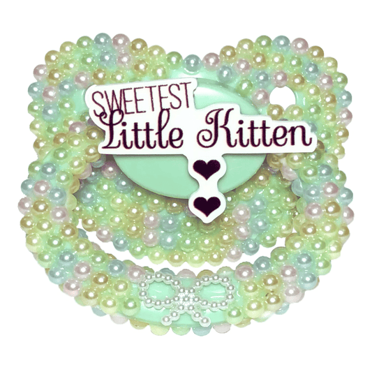 Baby Bear Pacis Adult Pacifier "Sweetest Little Kitten" Green Adult Paci (DDLG/ABDL) - BBP