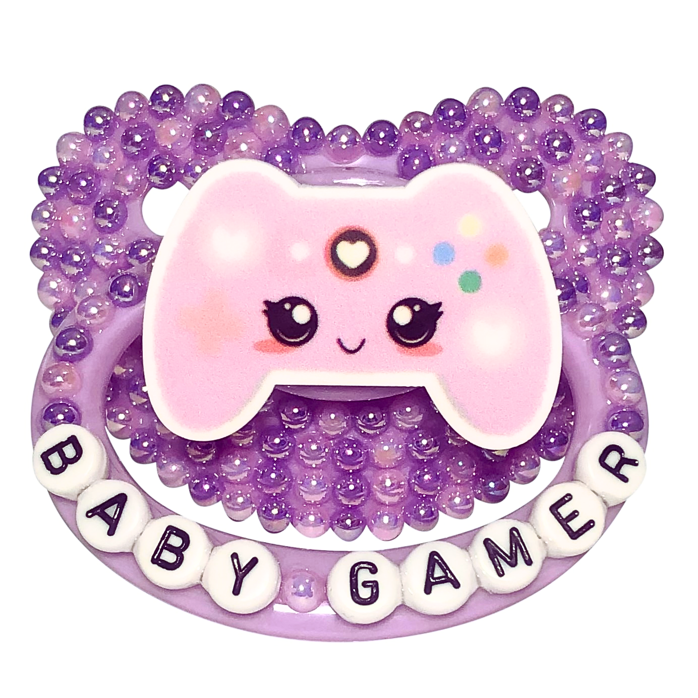 Baby Bear Pacis Adult Pacifier "Baby Gamer" Purple Adult Paci (DDLG/ABDL)