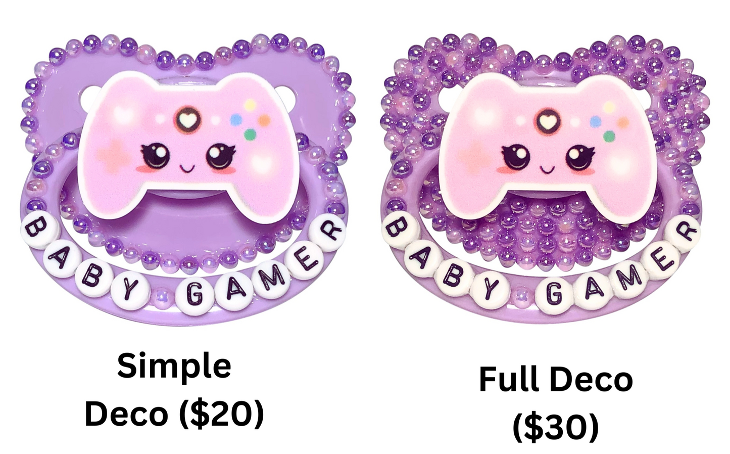 Baby Bear Pacis Adult Pacifier "Baby Gamer" Purple Adult Paci (DDLG/ABDL)