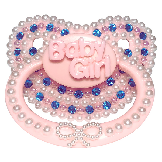 Baby Bear Pacis Adult Pacifier, "Baby Girl" Pink Adult Paci (Blue/Pink) (DDLG/ABDL)