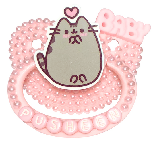 Baby Bear Pacis Adult Pacifier "Baby Pusheen" Pink Adult Paci (DDLG/ABDL)