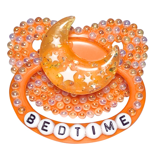 Baby Bear Pacis Adult Pacifier "Bedtime" Orange Adult Paci (DDLG/ABDL)