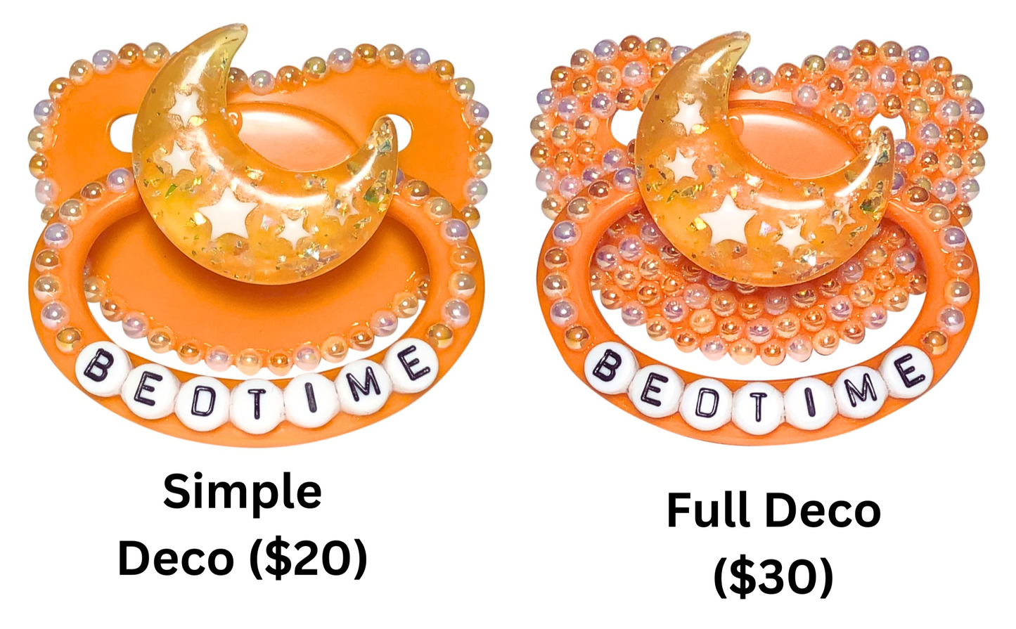 Baby Bear Pacis Adult Pacifier "Bedtime" Orange Adult Paci (DDLG/ABDL)