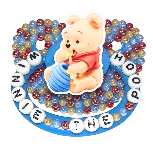 Baby Bear Pacis Adult Pacifier "Winnie the Pooh" Blue Adult Paci (DDLG/ABDL)