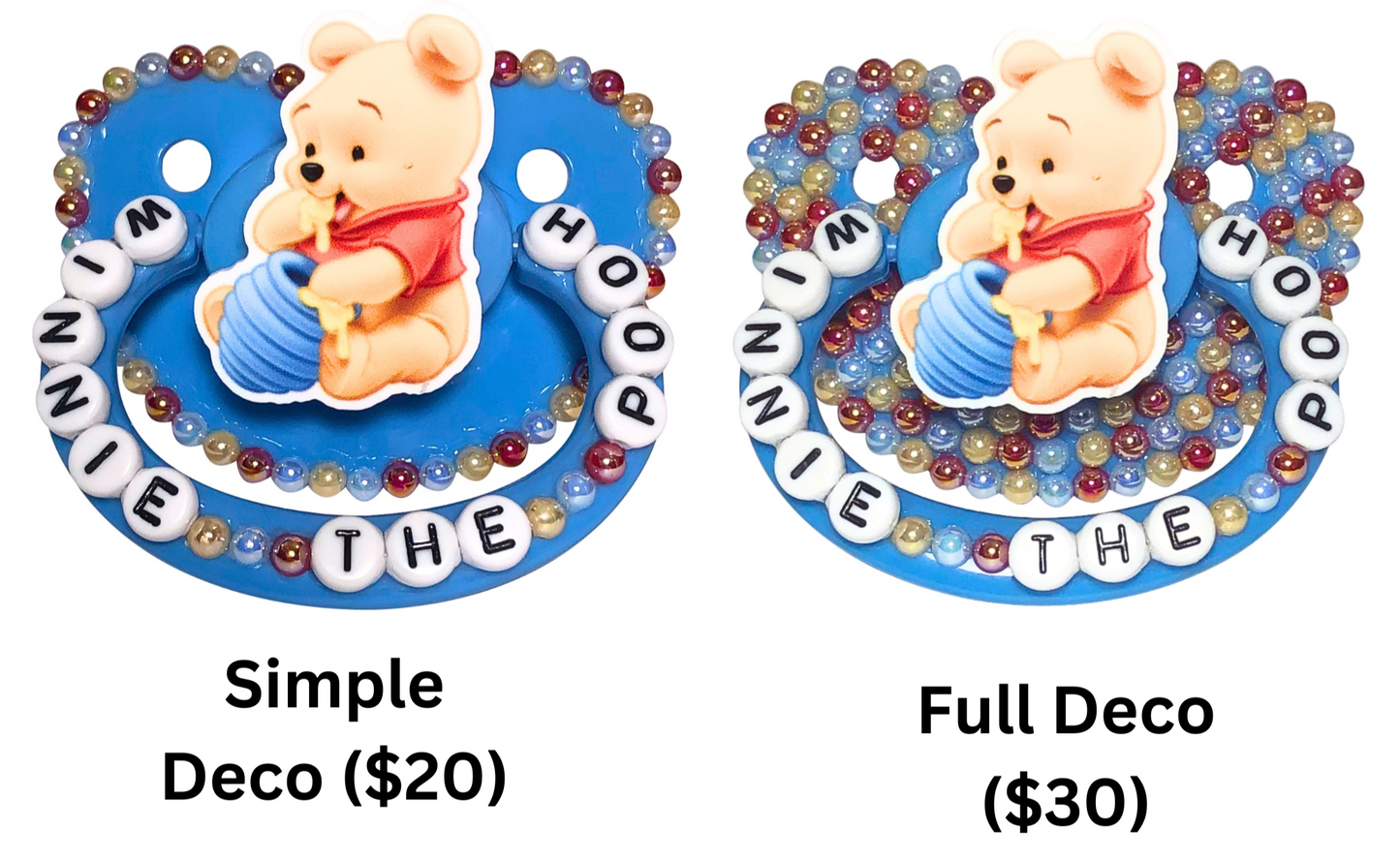 Baby Bear Pacis Adult Pacifier "Winnie the Pooh" Blue Adult Paci (DDLG/ABDL)