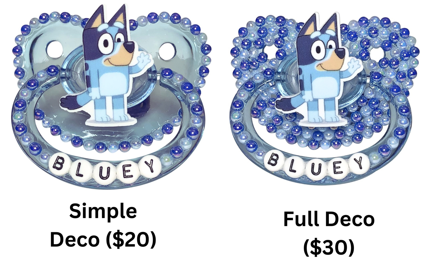 Baby Bear Pacis Adult Pacifier "Bluey" Blue Clear Adult Paci (DDLG/ABDL)