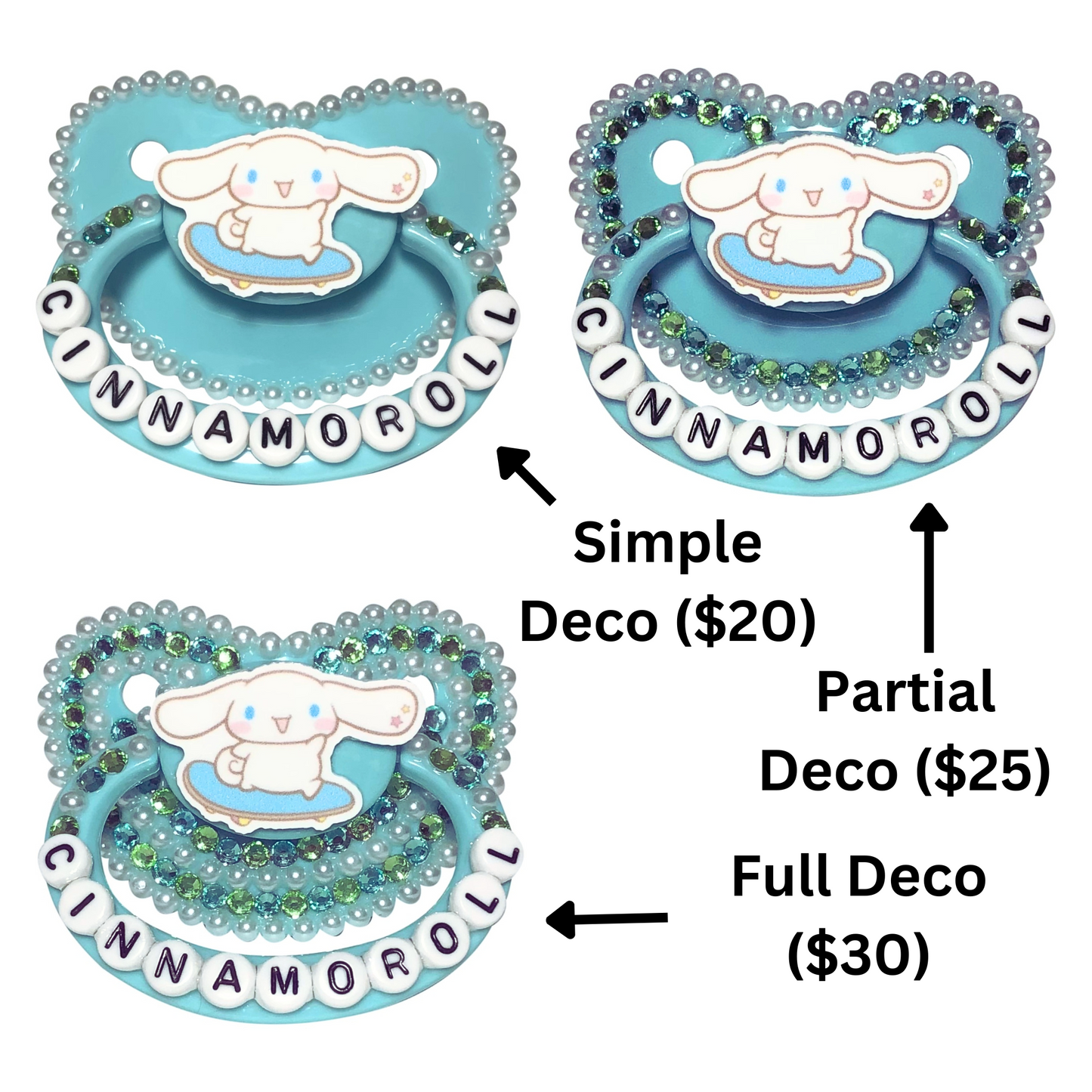 Baby Bear Pacis Adult Pacifier "Cinnamoroll" Teal Adult Paci (DDLG/ABDL)