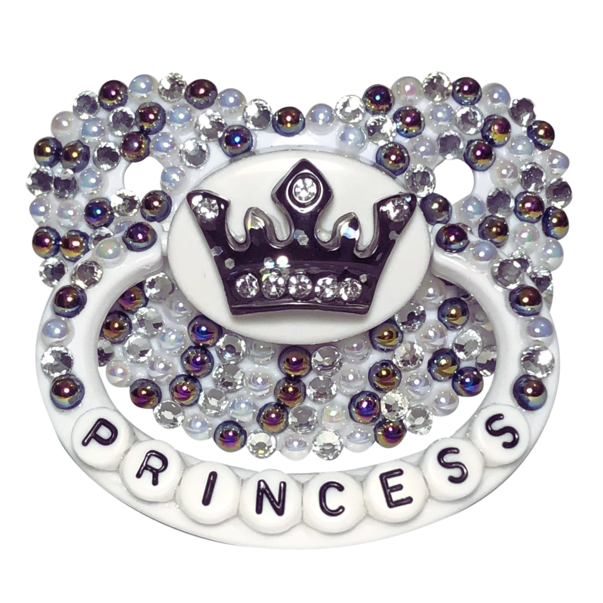 Baby Bear Pacis Adult Pacifier "Princess" White Black Adult Paci (DDLG/ABDL)