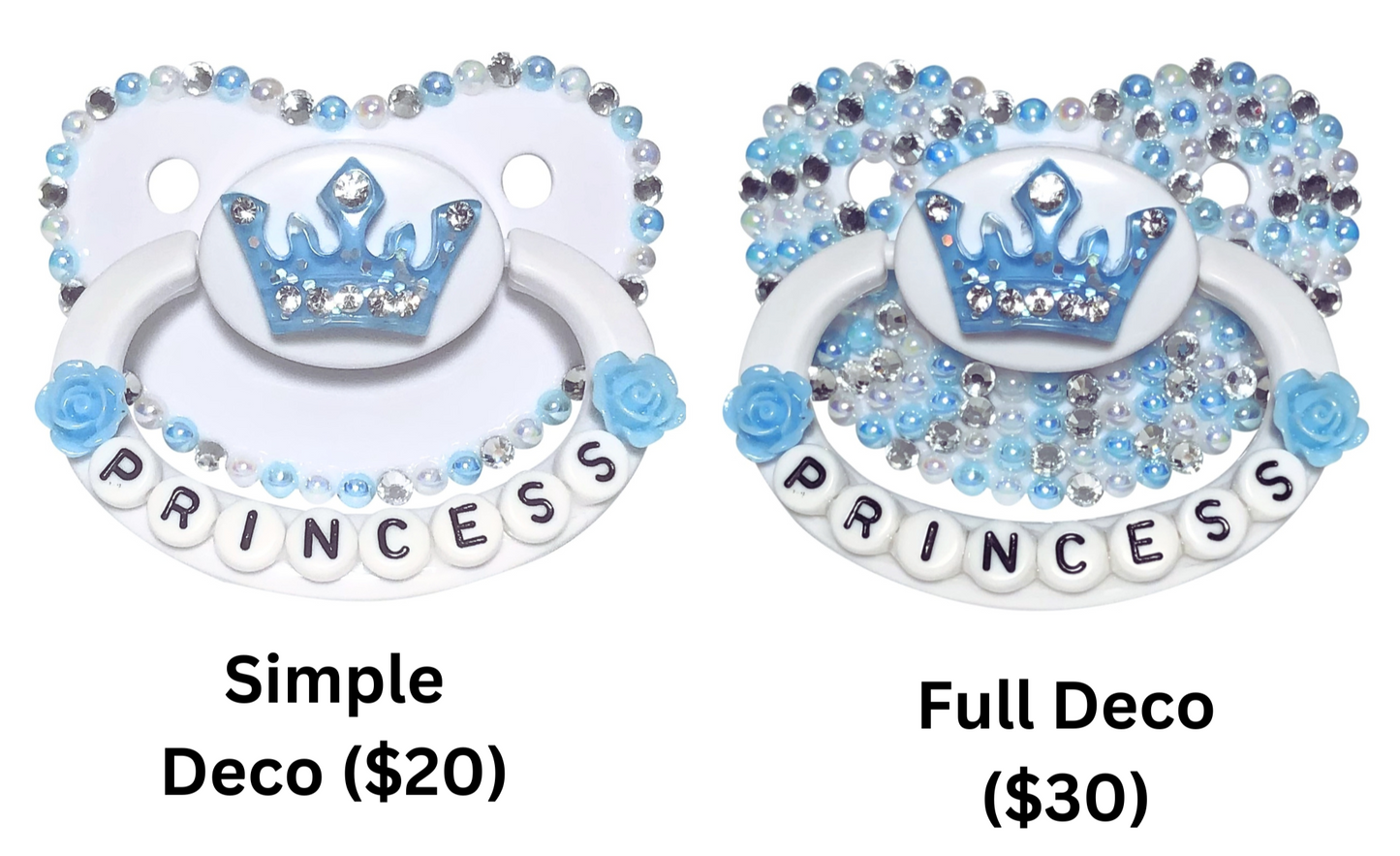 Baby Bear Pacis Adult Pacifier "Princess" Blue Adult Paci (DDLG/ABDL)