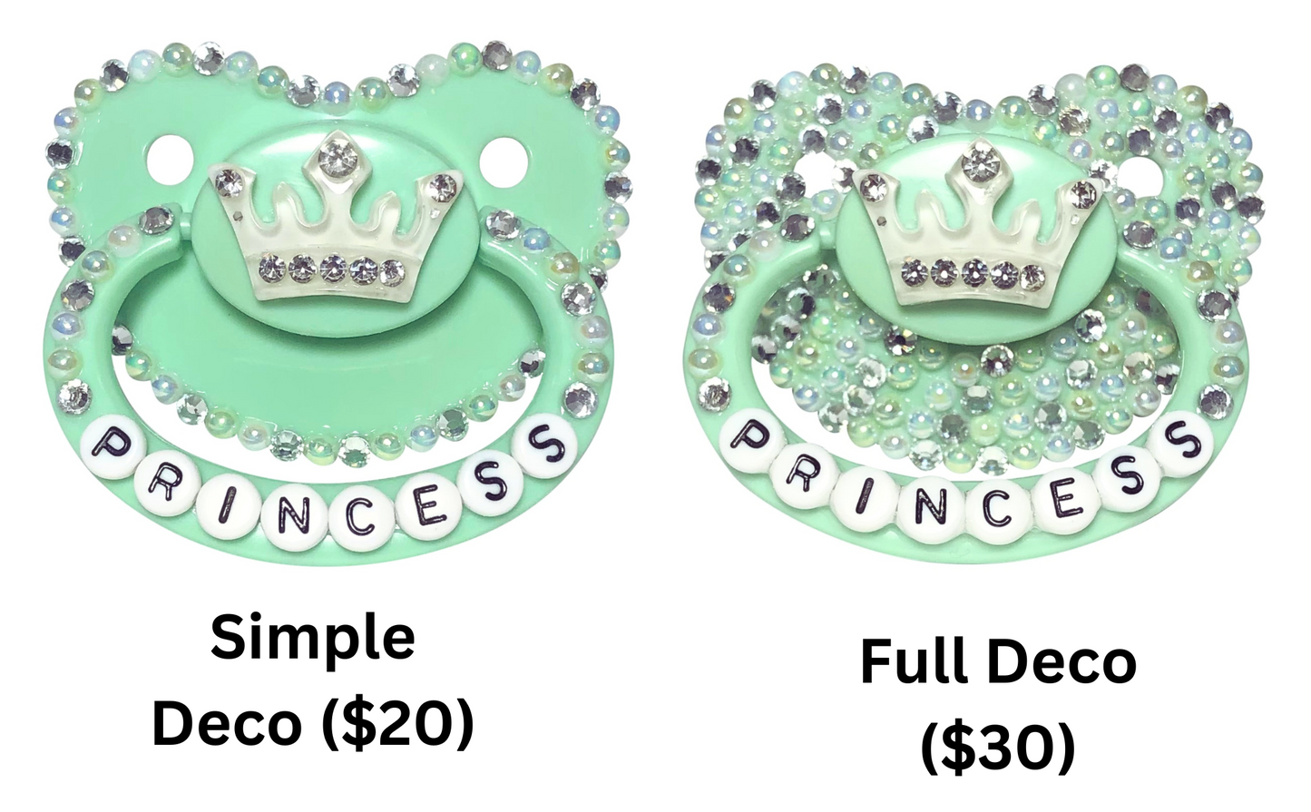 Baby Bear Pacis Adult Pacifier "Princess" Green Adult Paci (DDLG/ABDL)