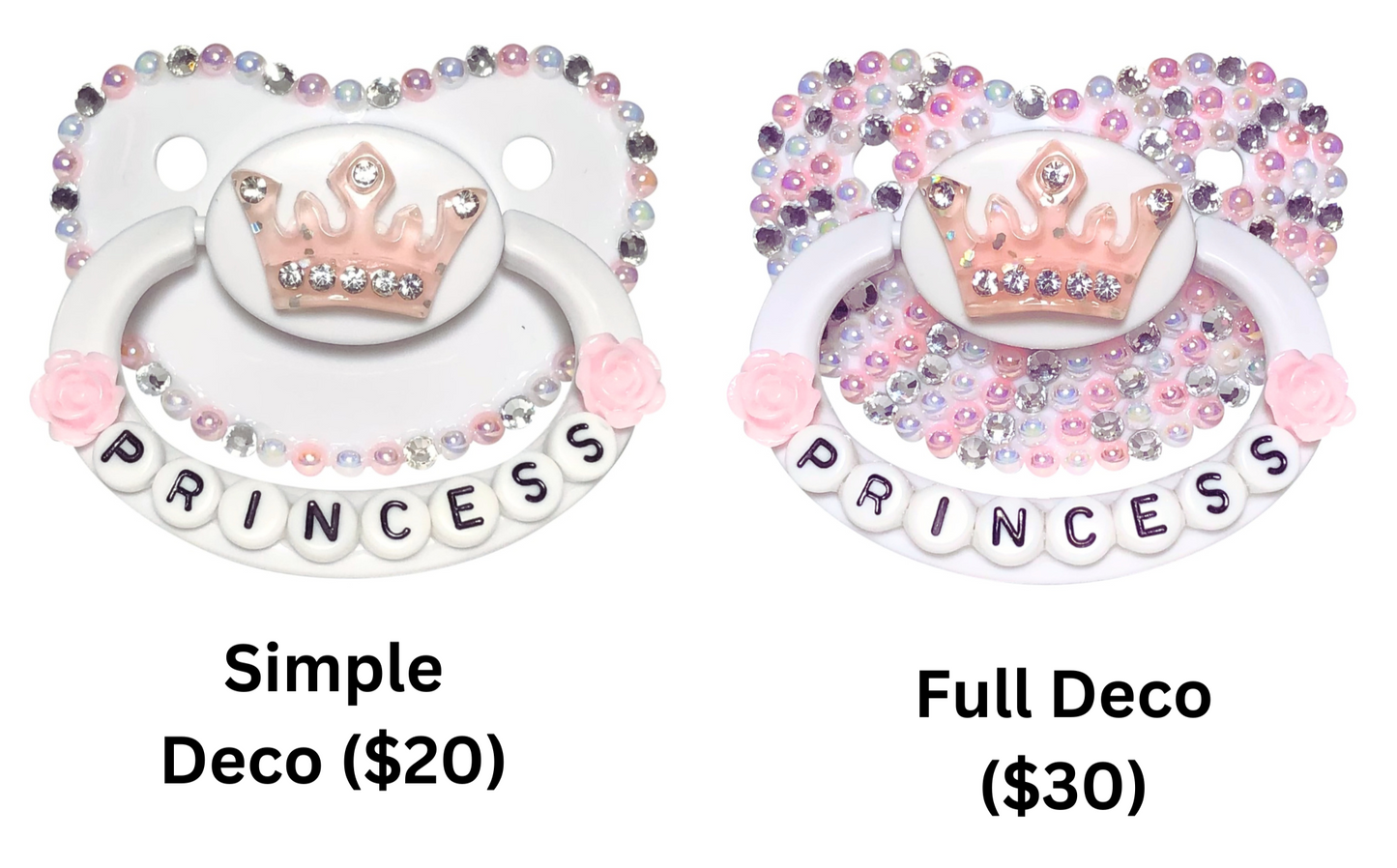 Baby Bear Pacis Adult Pacifier "Princess" Pink Adult Paci (DDLG/ABDL)