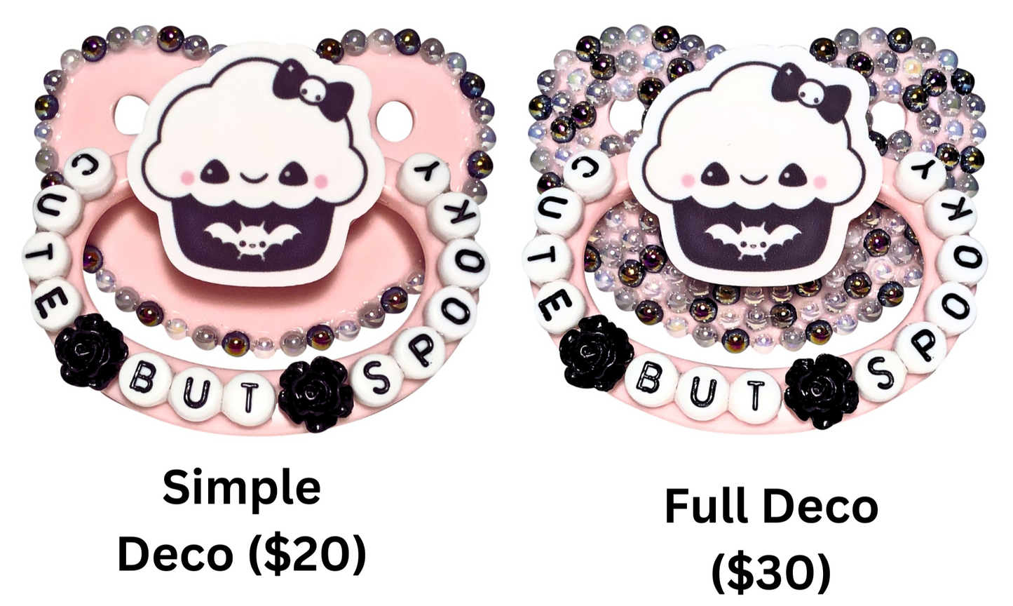 Baby Bear Pacis Adult Pacifier "Cute But Spooky" Pink Adult Paci (DDLG/ABDL)