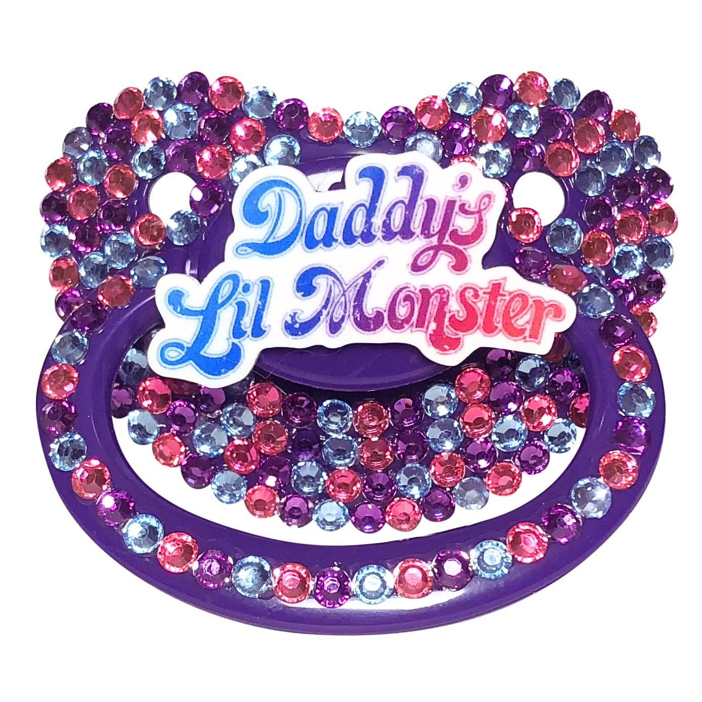 Baby Bear Pacis Adult Pacifier "Daddy's Lil Monster" Dark Purple Adult Paci (DDLG/ABDL)