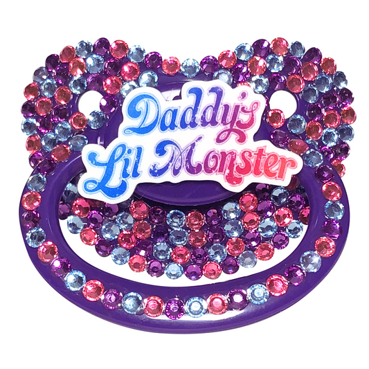 Baby Bear Pacis Adult Pacifier "Daddy's Lil Monster" Dark Purple Adult Paci (DDLG/ABDL)