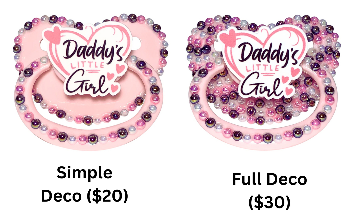 Baby Bear Pacis Adult Pacifier "Daddy's Little Girl" Pink Adult Paci (DDLG/ABDL)