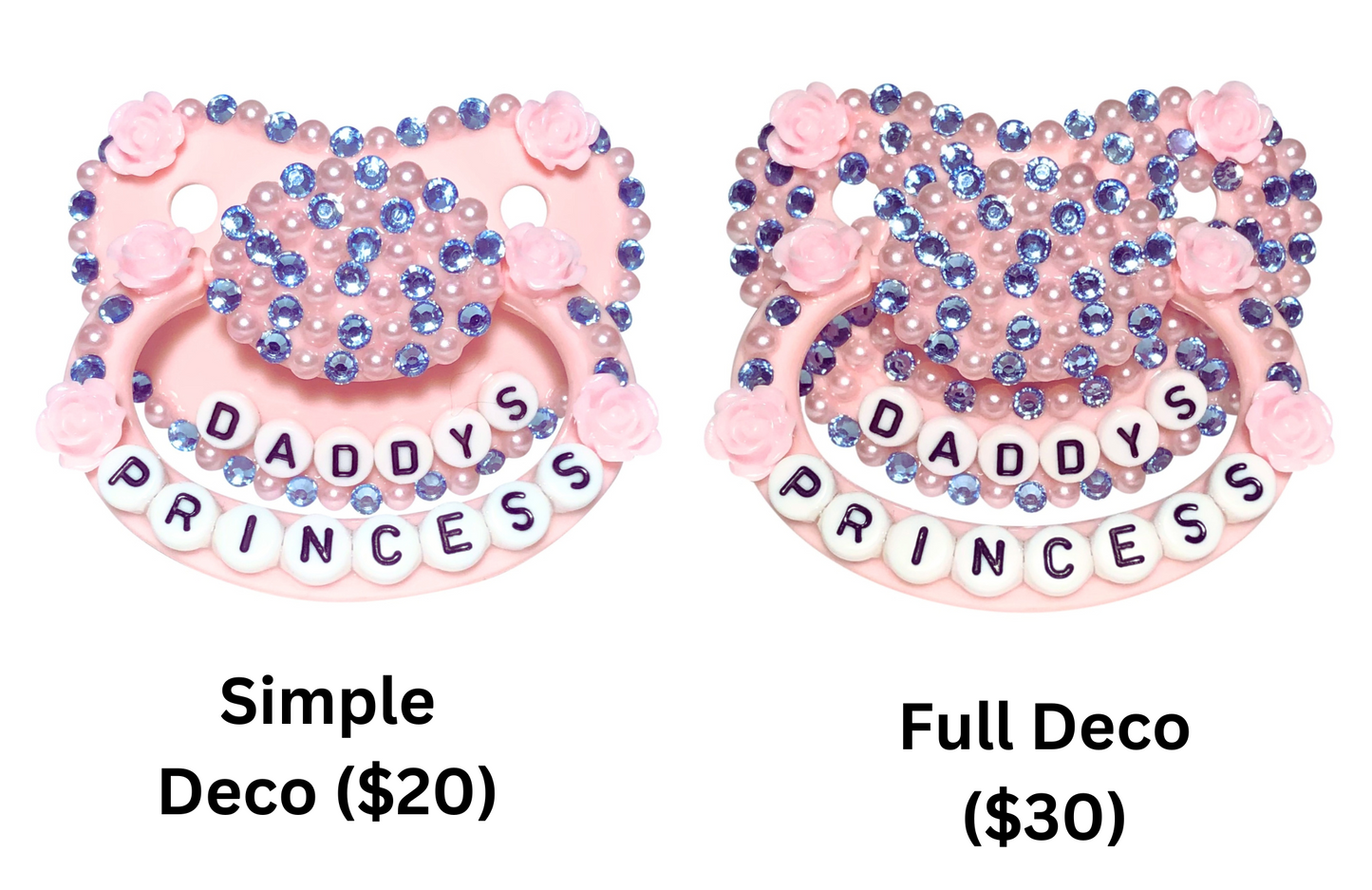 Baby Bear Pacis Adult Pacifier "Daddy's Princess" Pink Adult Paci (DDLG/ABDL)