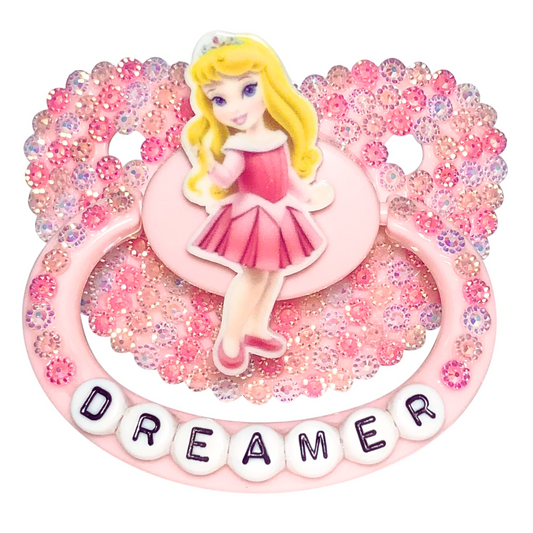 Baby Bear Pacis Adult Pacifier, "Dreamer" Pink Sleeping Beauty Adult Paci (DDLG/ABDL)