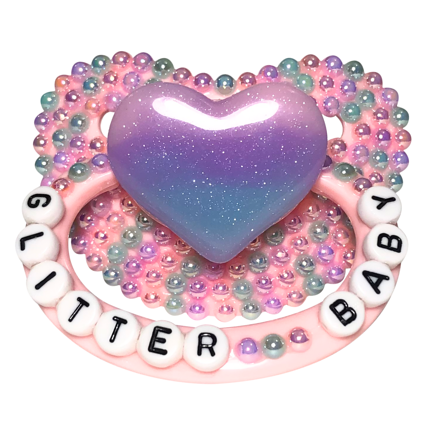 Baby Bear Pacis Adult Pacifier "Glitter Baby" Pink Adult Paci (DDLG/ABDL)