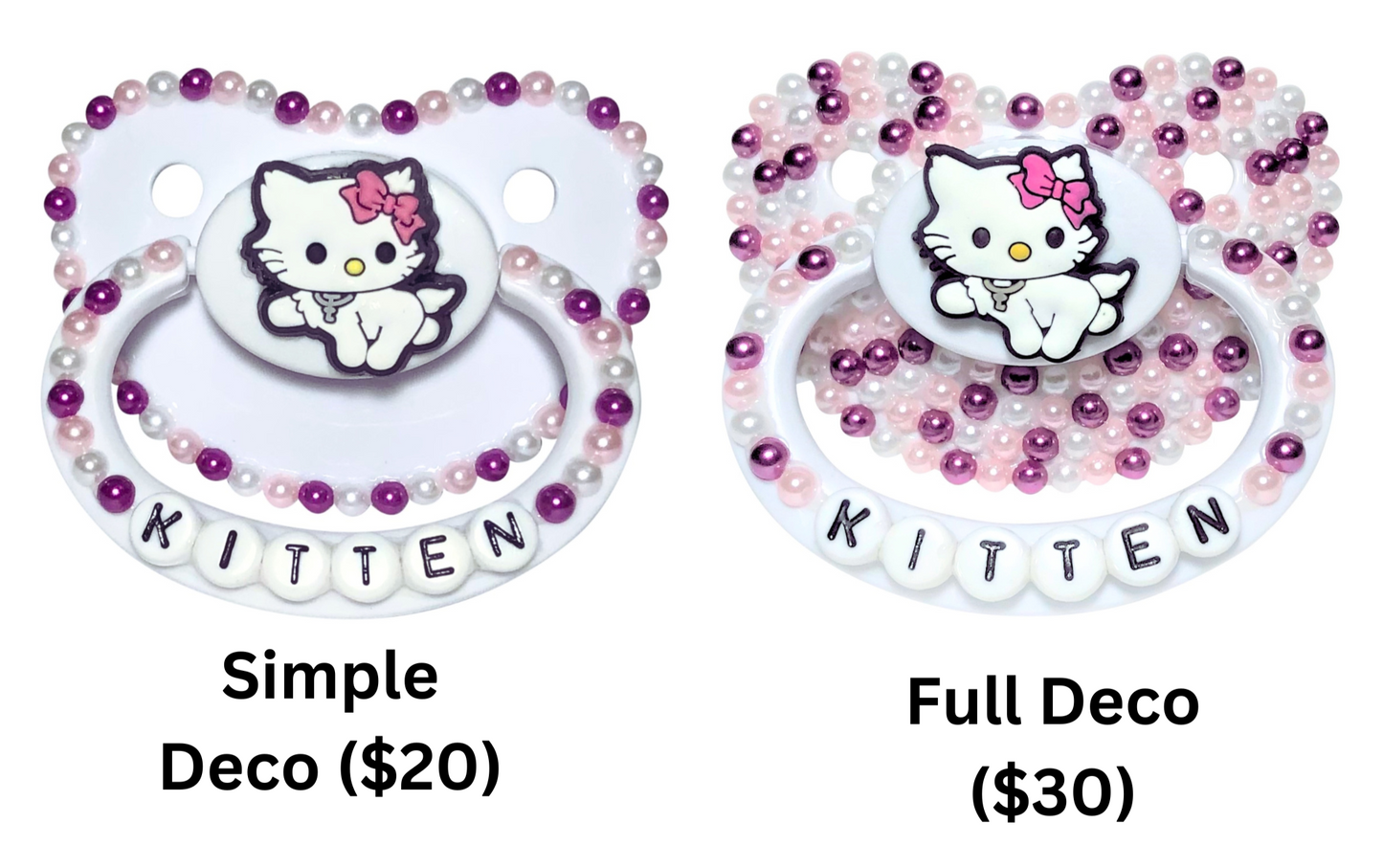 Baby Bear Pacis Adult Pacifier "Kitten" Pink Purple Cat Adult Paci (DDLG/ABDL)