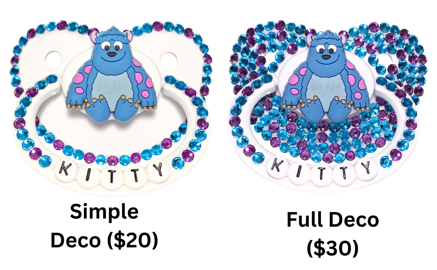 Baby Bear Pacis Adult Pacifier "Kitty" White Monster's Inc. Adult Paci (DDLG/ABDL)